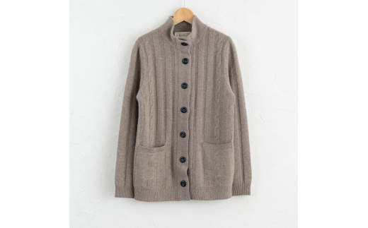 スタンドカラージャケット(コルク) 男性用サイズLL(46) ≪白田のカシミヤ/SHIRATA KNITWORKS≫