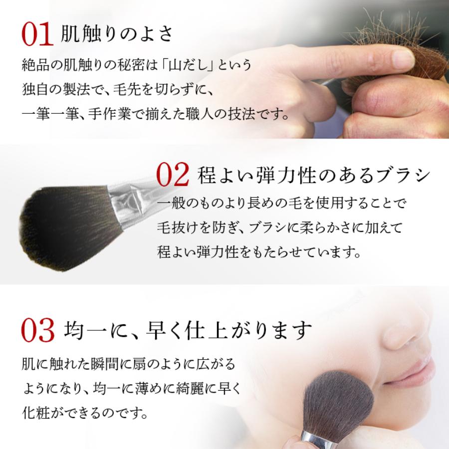 ＜癒しの熊野化粧筆宮尾＞熊野化粧筆　灰リス100%ブラシ レッドパール軸 2本セット(パウダー・チーク)BR-S-95