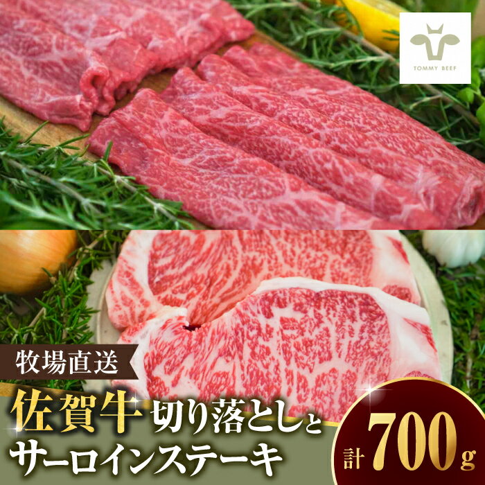 【ふるさと納税】【家計お助け返礼品】至福の切り落とし500gとサーロインステーキ200g / 国産和牛 ブランド牛 牛肉 / 佐賀県 / 有限会社佐賀セントラル牧場 [41ASAA099]