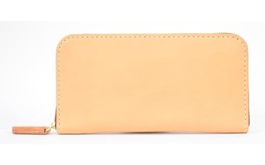 栃木レザー使用｜滑らか本革ラウンドファスナー長財布｜Round zip wallet 01｜タン｜minca（全7色）