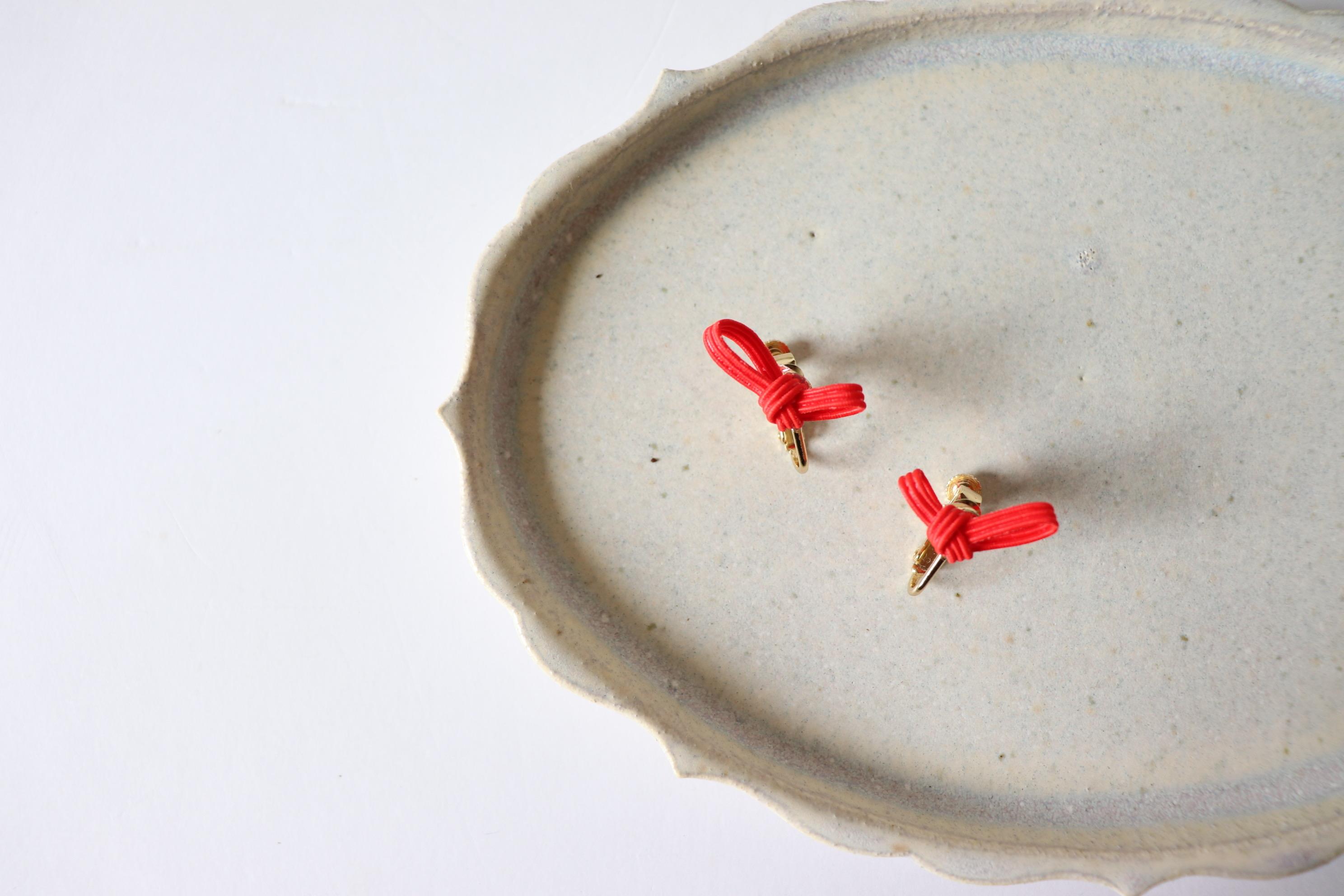 【ふるさと納税】水引musubi耳飾り 赤 イヤリング ［52211036］　お届け：発注後、2週間程度