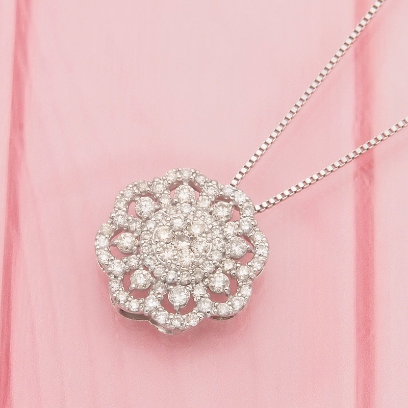 プラチナ 0.5ctダイヤモンド　シンメトリーペンダントネックレス　HH019182