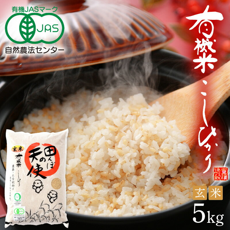 【ふるさと納税】 令和7年産 有機JAS 米 越前コシヒカリ 5kg 福井県産【玄米】【有機栽培 JAS認証 人気品種 こしひかり 5キロ】 [e10-b006]
