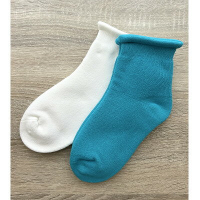 【ふるさと納税】ふわもち鯛焼き靴下x2足組(ターコイズ、ホワイト)【1657302】