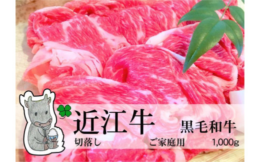 日時指定可能 実生庵の黒毛和牛 近江牛 【並】 切落し肉 ご家庭用 1000g 冷凍 #69