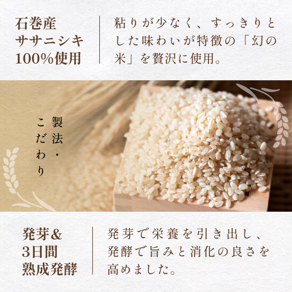 【常温】3日熟成発芽発酵玄米ご飯パック 12食 幻の米@石巻産ササニシキごはん