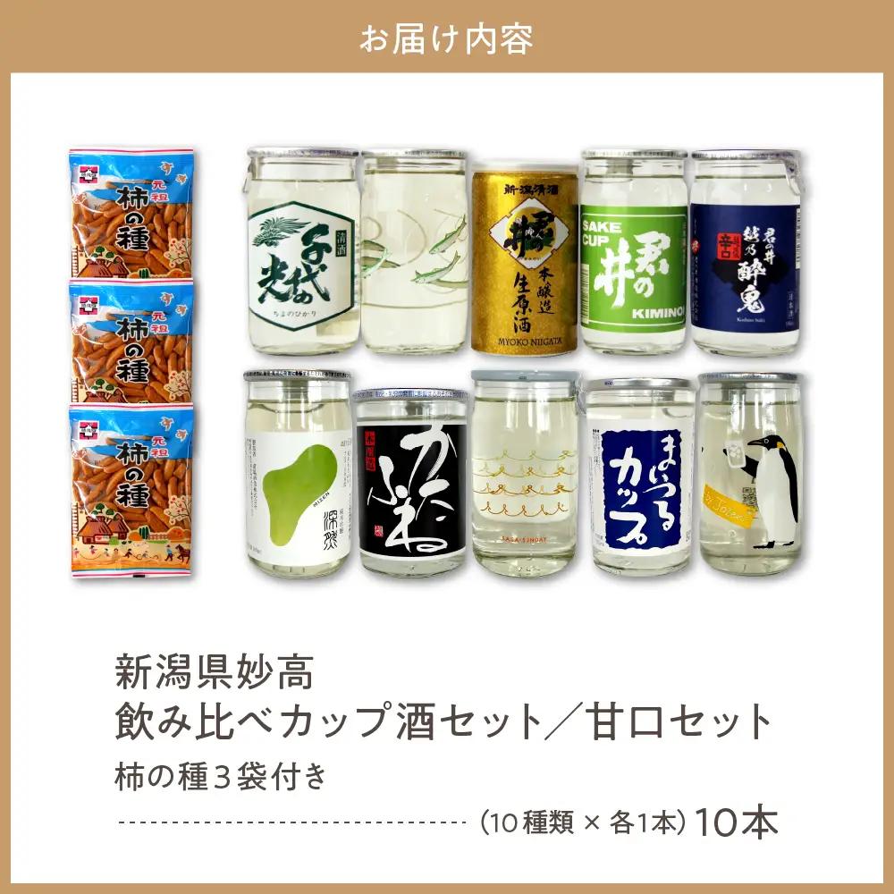 新潟県妙高飲み比べカップ酒セット(甘口セット) 10種 詰め合わせ