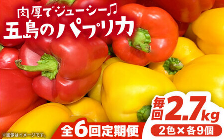【全6回定期便】 五島のパプリカ 計18個 五島市/HPIファーム [PCP005] 野菜 やさい 国産 新鮮 緑黄色野菜 産地直送 とれたて