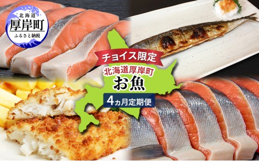 
                  チョイス限定 北海道 厚岸町 お魚 4ヵ月 定期便 [ 鮭 さけ サケ 時鮭 焼き魚 サンマ 秋刀魚 さんま 漬魚 魚 魚介類 加工食品 ] [№5863-1419]
                