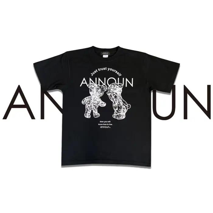 ［ANNOUN］Painting Bear Ｔシャツ ブラック | 服 黒 アパレルブランド 絵画 アート コラボレーション アンノウン 福祉 就労支援 就労継続支援B型事業所 アトリエ・アンノウン 
