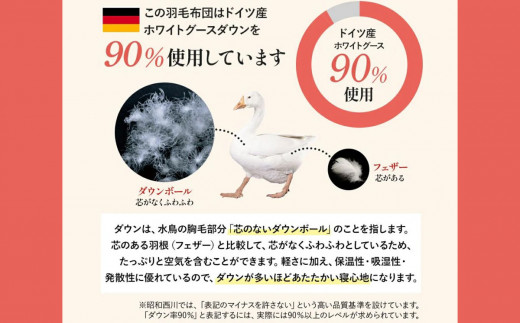 昭和西川 CMD羽毛ふとん シングルロングサイズ （ ベージュ ） ドイツ産グース90％ 【 昭和西川 選べるカラー 羽毛布団 羽毛掛けふとん 羽毛ふとん 綿100％ 上質 選べる 良質 ダウン ベー