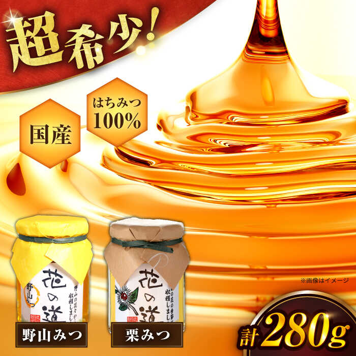 【ふるさと納税】野山みつ・栗みつセット 計280g（140g×2） スピード発送 広川町 / 株式会社九州蜂の子本舗[AFAI020]