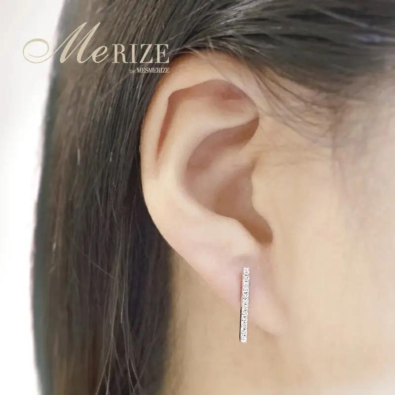 ピアス 天然 ダイヤモンド 0.16ct スタッド ボックス ストレート ダブルロックキャッチ SIクラス【K18WG】P-150（KRP）G05-1411