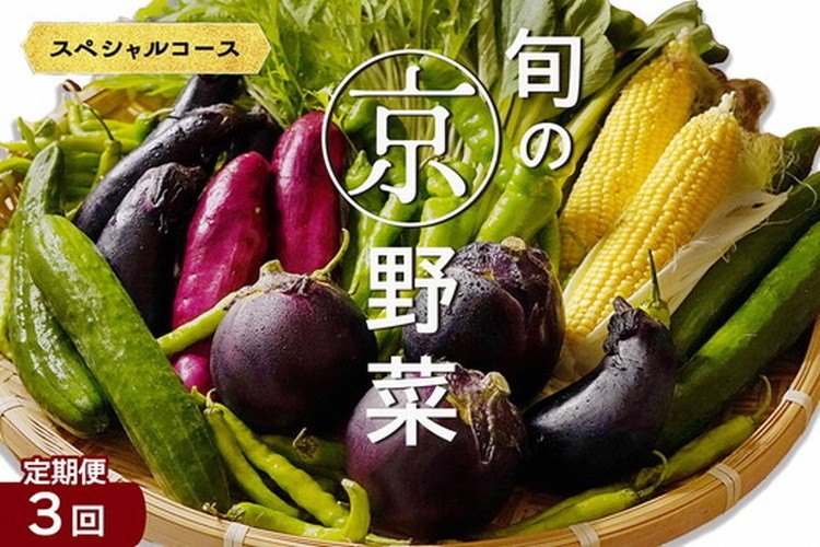 
            【3回定期便】旬の京野菜　毎月お届けスペシャルコース（全3回）
《野菜定期便 野菜詰め合わせ 野菜セット 京野菜 旬の野菜 新鮮野菜》
          