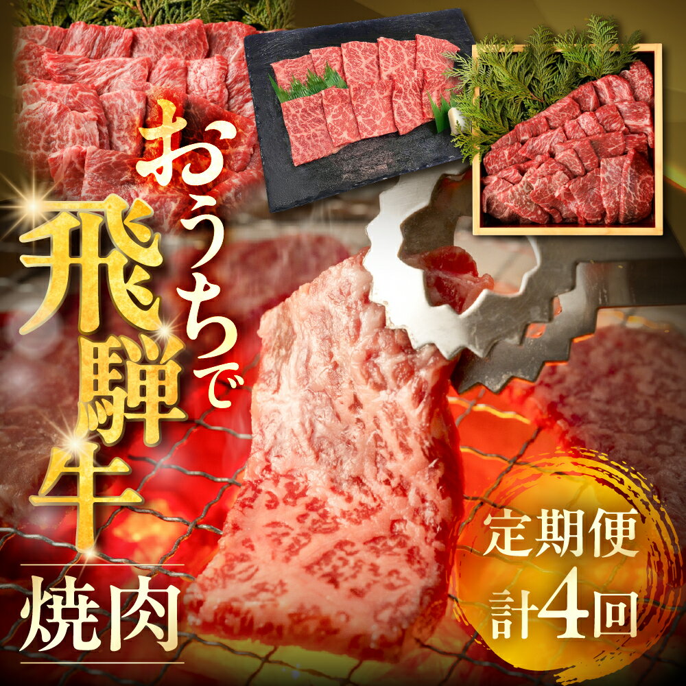 【ふるさと納税】下呂の飛騨牛焼肉 定期便 4ヵ月定期便（萩原畜産直売店＆菊の井ミート）下呂温泉 お楽しみ おすすめ ブランド牛 赤身 霜降りミックス 牛肉セット 国産 焼き肉 ギフト 定期便 岐阜県 下呂市