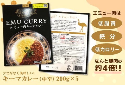 エミューキーマカレー(中辛)・エミューの羽根ストラップ【エミュー 基山産 高タンパク 高鉄分 低カロリー ヘルシー 鉄分補給 簡単 手軽 カレー レトルト 貴重 ダイエット】 A3-A006002