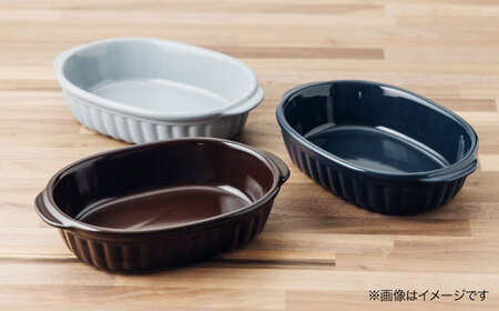 【美濃焼】楕円型でおしゃれなグラタン皿 19cm グレー 3点セット 【うつわやさん－カネ忠】 グラタン オーブン 耐熱[MBO057]