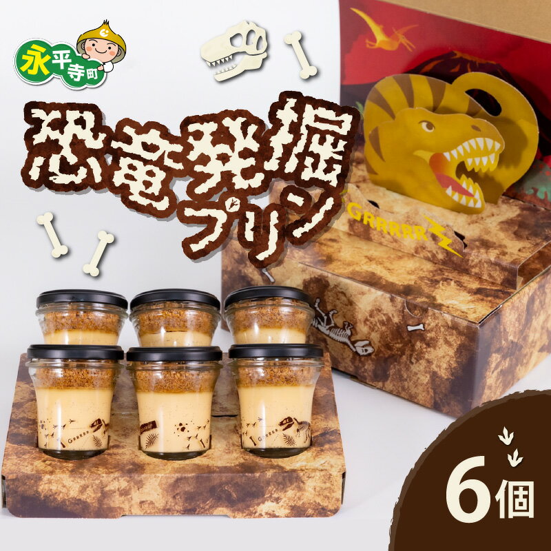 【ふるさと納税】恐竜発掘プリン 特製 ギフト ボックス 6個 セット バレンタイン 冷凍 瓶詰 プリン おもちゃ 恐竜博物館 ティラノサウルス 食玩 玩具菓子 きょうりゅう 男の子 プレゼント スイーツ デザート おやつ 洋菓子 永平寺町 ダイナソー スピノサウルス