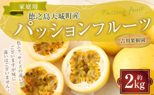 【2026年発送】先行受付 徳之島 天城町産 【家庭用】 イエローパッションフルーツ 約2kg（サイズ混合） 吉川果樹園  パッションフルーツ 混合サイズ イエロー フルーツ 果物 AB-37-N