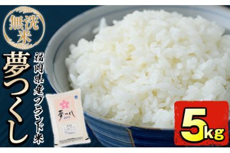 ＜令和6年産＞福岡県産ブランド米「夢つくし」無洗米(5kg)お米 5キロ ごはん ご飯【ksg0371】【朝ごはん本舗】