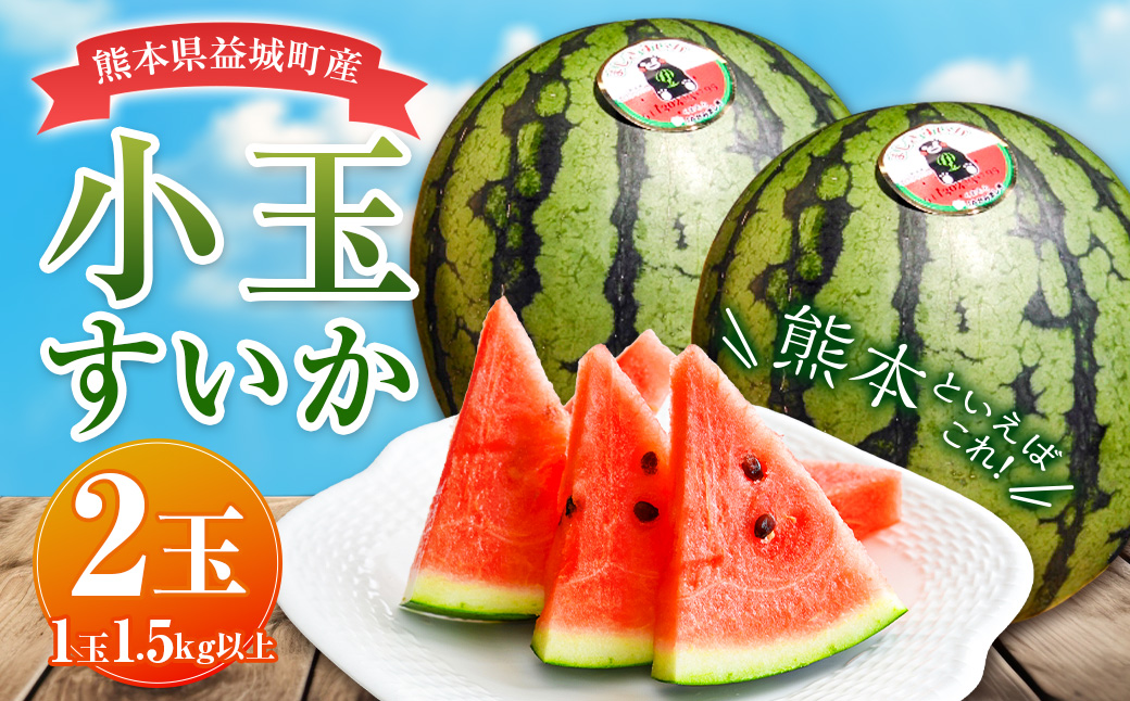 小玉 すいか 2玉 入り 1玉1.5kg 以上 西瓜【2026年5月下旬～6月上旬発送予定】