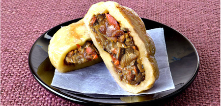 【梅】人気の定番 信州塩尻おやきセット 6個入り（3種×2個）（旬菜花） | おやき セット ぎゅっと 詰め込み 野沢菜 きんぴらごぼう 大葉なす つぶあん 甘酢山賊 辛いなす セット 各務製粉 長野