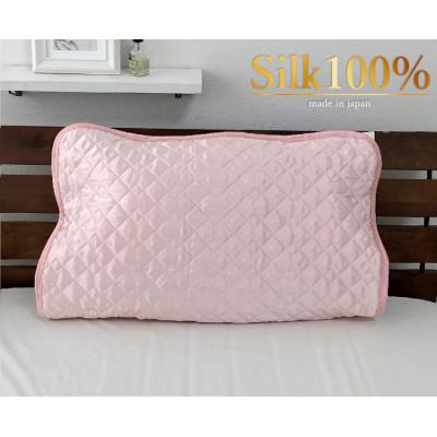 ふるさと納税 岸和田市 【Mサイズ 43×63cm】美髪ケア シルク100%サテン枕パッド　ピンク1枚　SSM-1M-PI