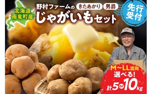 
                  選べる内容量！【先行予約】2026年9月下旬発送 北海道産 じゃがいも食べ比べセット 「きたあかり・男爵」 5kg or 10kg  ジャガイモ 芋 いも 秋野菜 季節の野菜 直送農場 北海道雨竜町産 サイズ混同 野菜
                