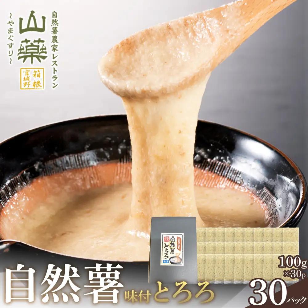 解凍するだけ！毎日の新しい健康習慣に！自然薯味付とろろ100ｇ３０ｐセット【とろろ 極上とろろ 山芋 箱根 お家用 家庭用 国産 セット商品 自然薯 味付とろろ 神奈川県 小田原市 とろろ】