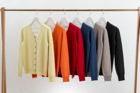 カシミヤ カーディガン度詰 カシミヤ（レッド)男性用サイズ:M(42)≪白田のカシミヤ≫ 