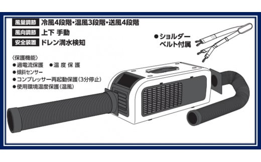 ポータブルスポットエアコン『ひえポカやん』(夏は冷房、冬は暖房、1台2役！)｜アウトドア 車中泊 内装工事 ガレージ DIY キャンプ ソロキャンプ BBQ 屋外作業 熱中症対策 防災 災害 防災対策