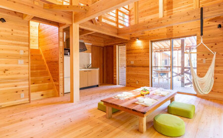 木曽ヒノキの外風呂付ヴィラ　素泊まり　4名様　滋賀県長浜市/株式会社ロハス長浜[AQAP003]