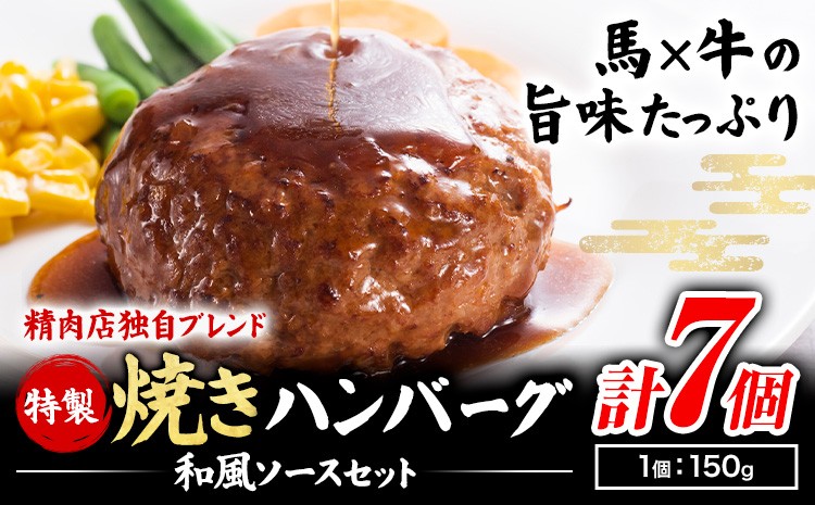 
                  惣菜 牛肉 馬肉 特製 焼き ハンバーグ と 和風ソースセット 高椋畜産《60日以内に出荷予定(土日祝除く)》熊本県 南関町 ハンバーグ ソース
                
