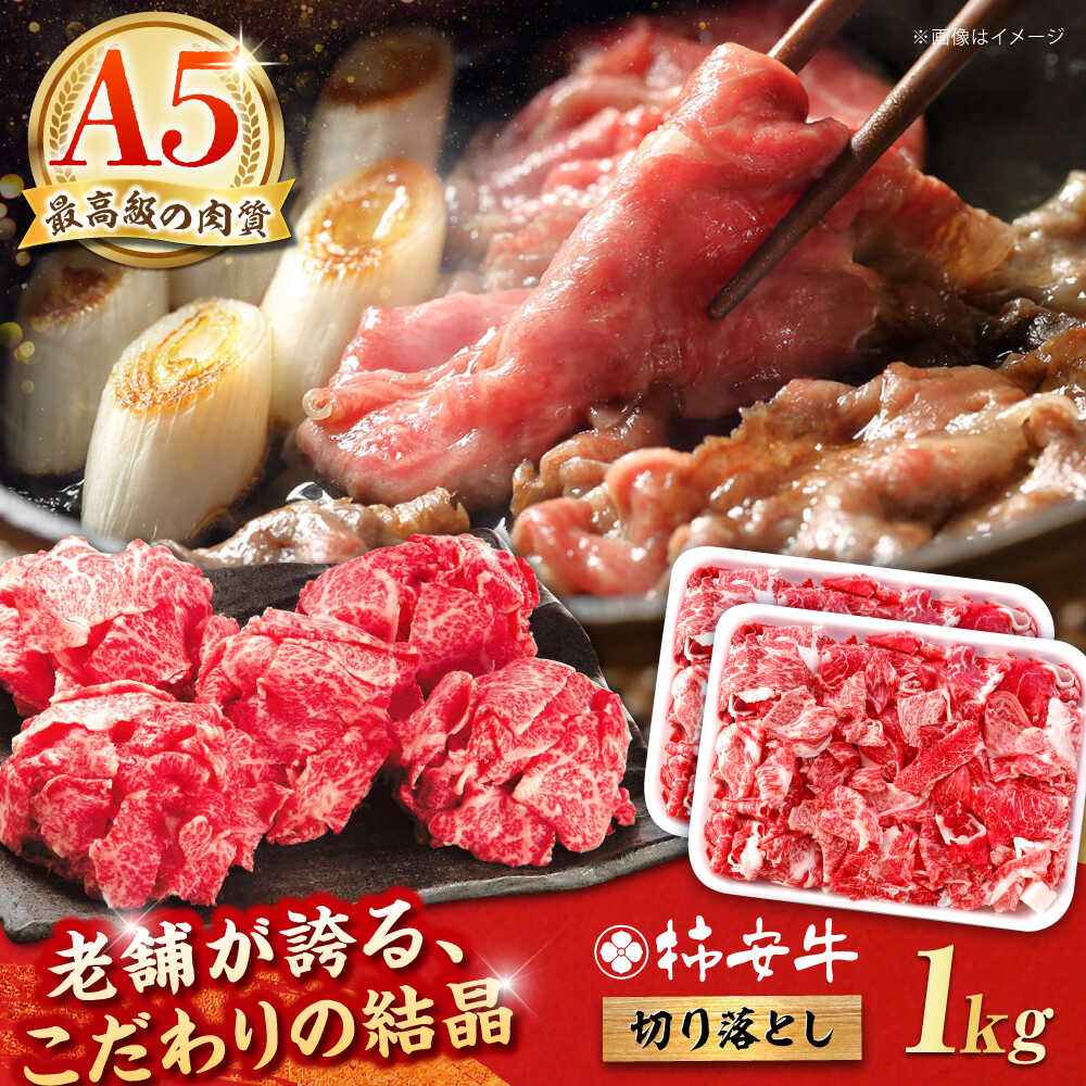 【ふるさと納税】黒毛和牛 牛肉切り落とし 一キロ 最高級 A5等級 三重県産 柿安牛 / 小分け 牛肉 切り落とし 切り落とし肉 すき焼き 亀山市/柿安本店[AMBW033]