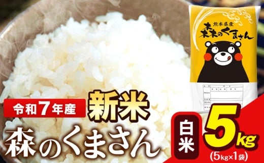 新米 令和7年産 森のくまさん 5kg × 1袋  白米 熊本県産 単一原料米 森くま《12月中旬-2月末頃出荷》送料無料