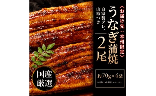 
国産うなぎ蒲焼　140g×2尾入

