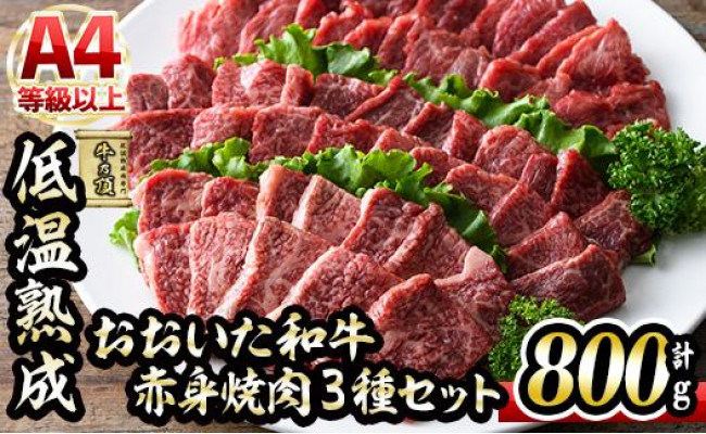 
おおいた和牛A4ランク以上！赤身焼肉セット3種【DH234】【(株)ネクサ】
