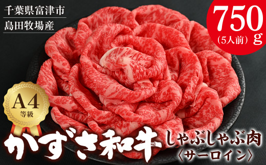 
富津市産「かずさ和牛」しゃぶしゃぶ肉（サーロイン）750g／5人前【KVS-75】
