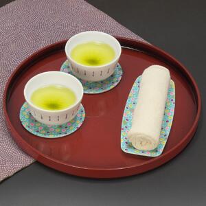 タツクラフト 友禅和紙コースター 5枚セット 桜 金平糖 水色