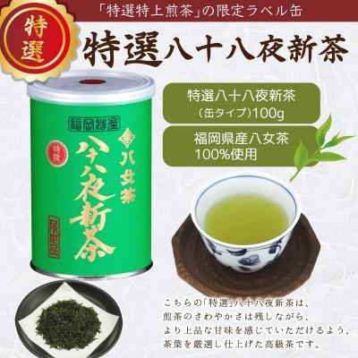 ふるさと納税 八女市 【2025年産 先行受付】八女茶100% 特選八十八夜新茶 100g缶詰×2 ギフト包装 |  | 02