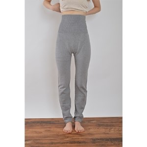 日本製 オーガニックコットン ルームパンツ＆腹巻き1分丈同色セット グレー　(7160-7121)【1088673】