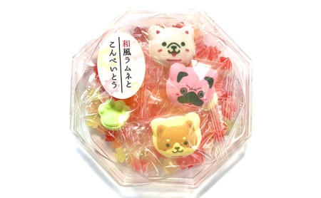 〈京の老舗和〉かわいい「和スイーツ」セット（ねこもにゃか＆あにまろ＆ラムネ金平糖）最中 マシュマロ こんぺいとう