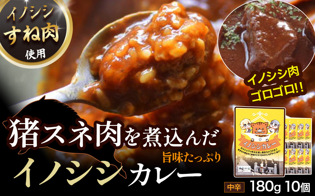 
            イノシシカレーセット （180g×10個） カレー レトルト イノシシ肉 猪 いのしし 小分け
          