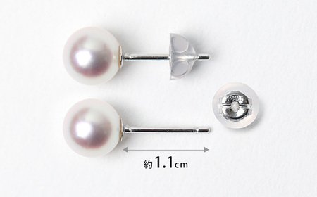 【14営業日以内に発送】花珠 あこや真珠 8.5-9.0mm 鑑定書付 ピアス K14WG パール ／ アクセサリー ジュエリー 花珠真珠 真珠 長崎県 長崎市
