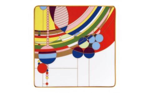 フランク・ロイド・ライト デザイン テーブルウェア（マーチバルーンズ）15cmスクエアプレート 058-H1018