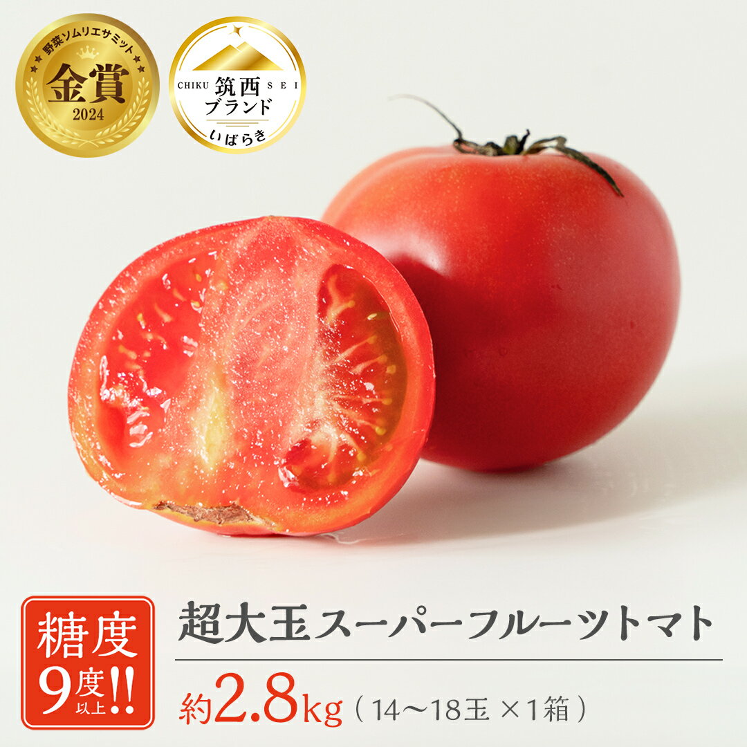 【ふるさと納税】 超大玉 スーパーフルーツトマト 大箱 約2.8kg × 1箱 【14～18玉/1箱】 2026年産 野菜ソムリエサミット 金賞 糖度9度 以上 野菜 フルーツトマト フルーツ トマト とまと