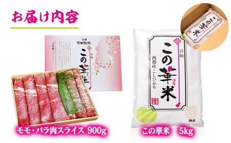 【9月発送】有田牧場　この華元気セット　お米コシヒカリ5kg・牛肉切り落とし900g＜2.7-9＞