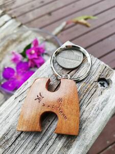 屋久杉Initialイニシャルキーホルダー　”H”