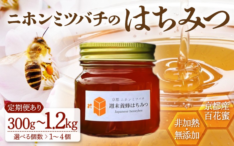 
            ニホンミツバチのはちみつ 選べる容量・回数 300g×1～4本 定期便3～12回 | 京都産 非加熱 国産 百花蜜 自然のままの純粋蜂蜜 はちみつ ハチミツ 蜂蜜 ハニー 瓶詰 （週末養蜂） 
          