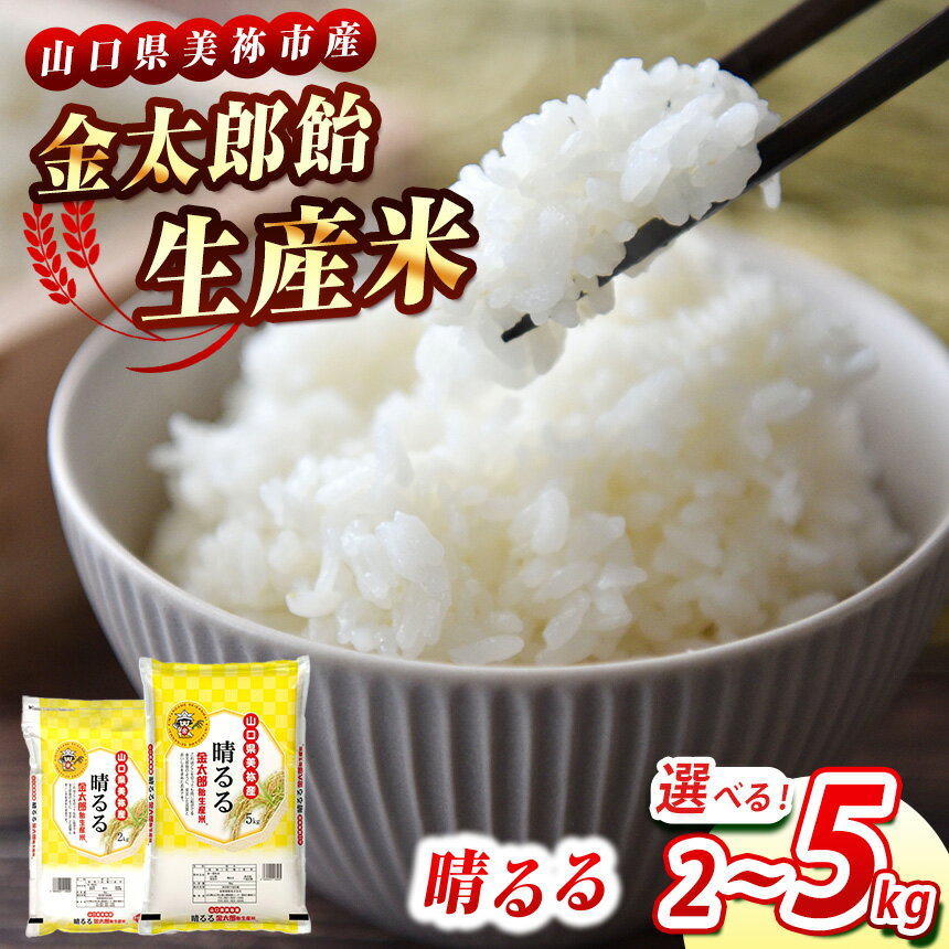 【ふるさと納税】 令和7年産 米 金太郎飴生産米 晴るる 山口美祢産 2kg / 5kg ｜ 令和7年産 米 白米 晴るる コシヒカリ ヤマホウシ 山口 美祢市 美祢 特産品 2kg 5kg